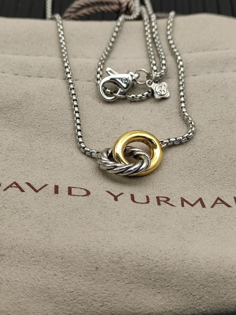 David Yurman Two-Tone Double Ring Necklace